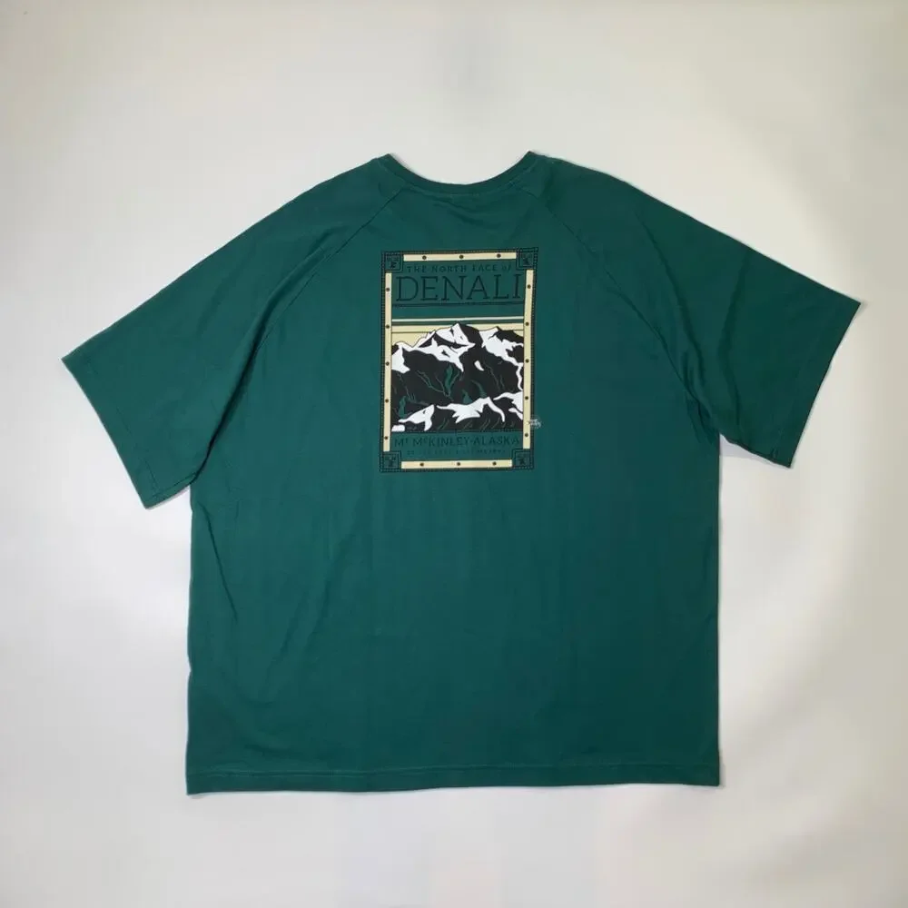 The North Face T Shirt Mens 2XL Forest Denali North Faces Mt McKinley Alaska